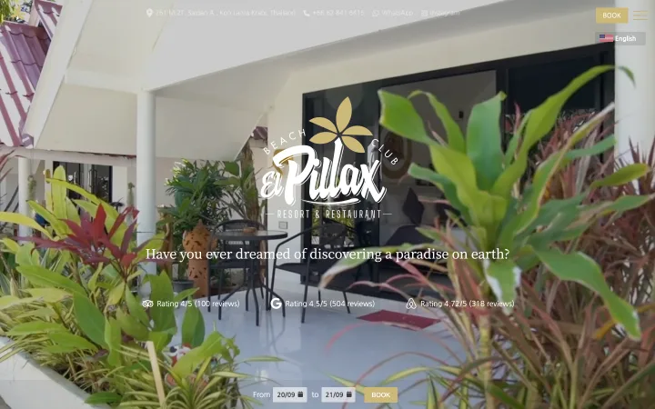 El Pillax Lanta Resort home page
