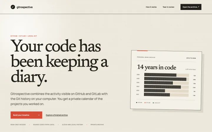 Gitrospective home page