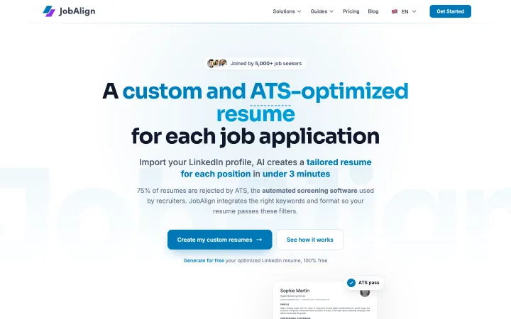 JobAlign home page