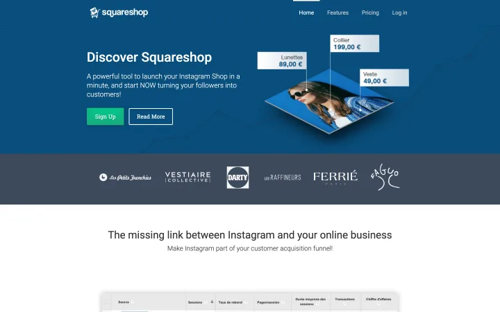 Squareshop home page